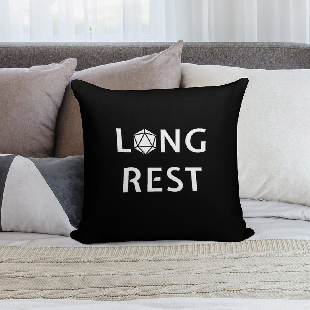DnD Long Rest with Dice  Funny Saying for Dungeons And Dragons Fan Soft Luxury Feel Throw Pillow