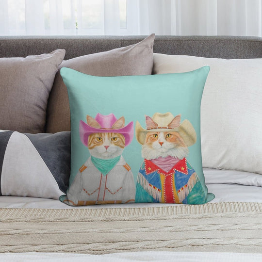 Rodeo Cats - Ginger Cats Soft Decorative Cover Throw Pillow
