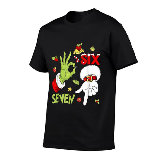 Funny Christmas Hand 6-7 Six Seven – Holiday Humor  Wrinkle-resistant T-Shirt