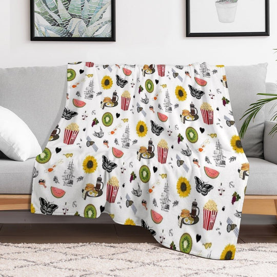 Harry Styles Song Illustration Collage Durable Throw Blanket