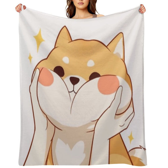 Kawaii Shiba Inu Anti-pilling Throw Blanket