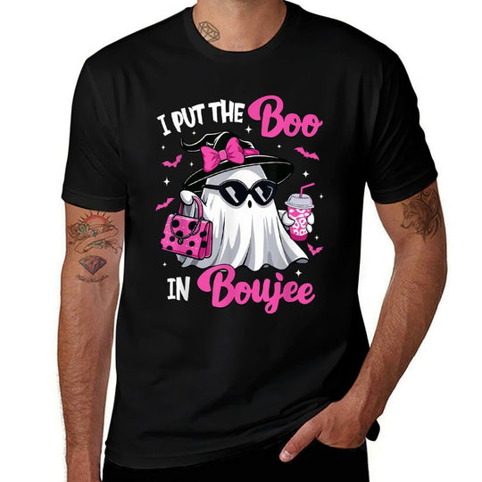 Boujee Boo Jee Spooky Ghost Pink Halloween Pumpkin Costumes  Odor-resistant T-Shirt