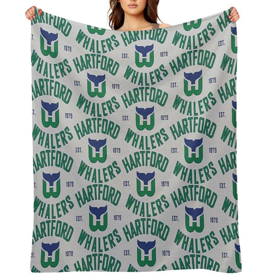 Hartford Whalers CT Compact Throw Blanket