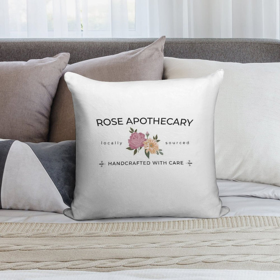 Rose Apothecary Handcrafted with Care Soft Warmth Comfort Throw Pillow