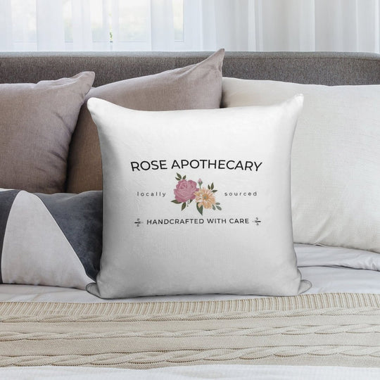 Rose Apothecary Handcrafted with Care Soft Warmth Comfort Throw Pillow