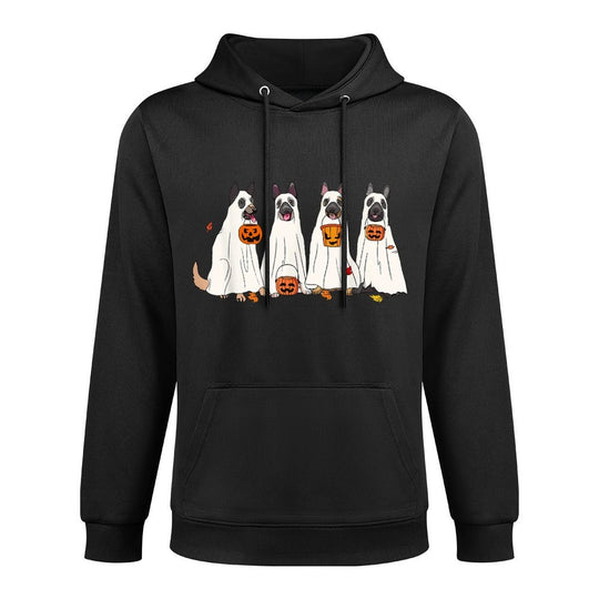 Dog Halloween Trick Or Treat Boo Ghost Pumpkin Malinois Dogs Men Women Kids Breathable Fabric Hoodie