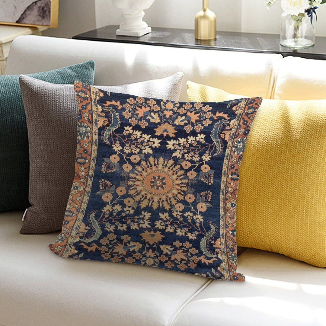 Sarouk Persian Floral Rug Print Soft Style Accent Throw Pillow