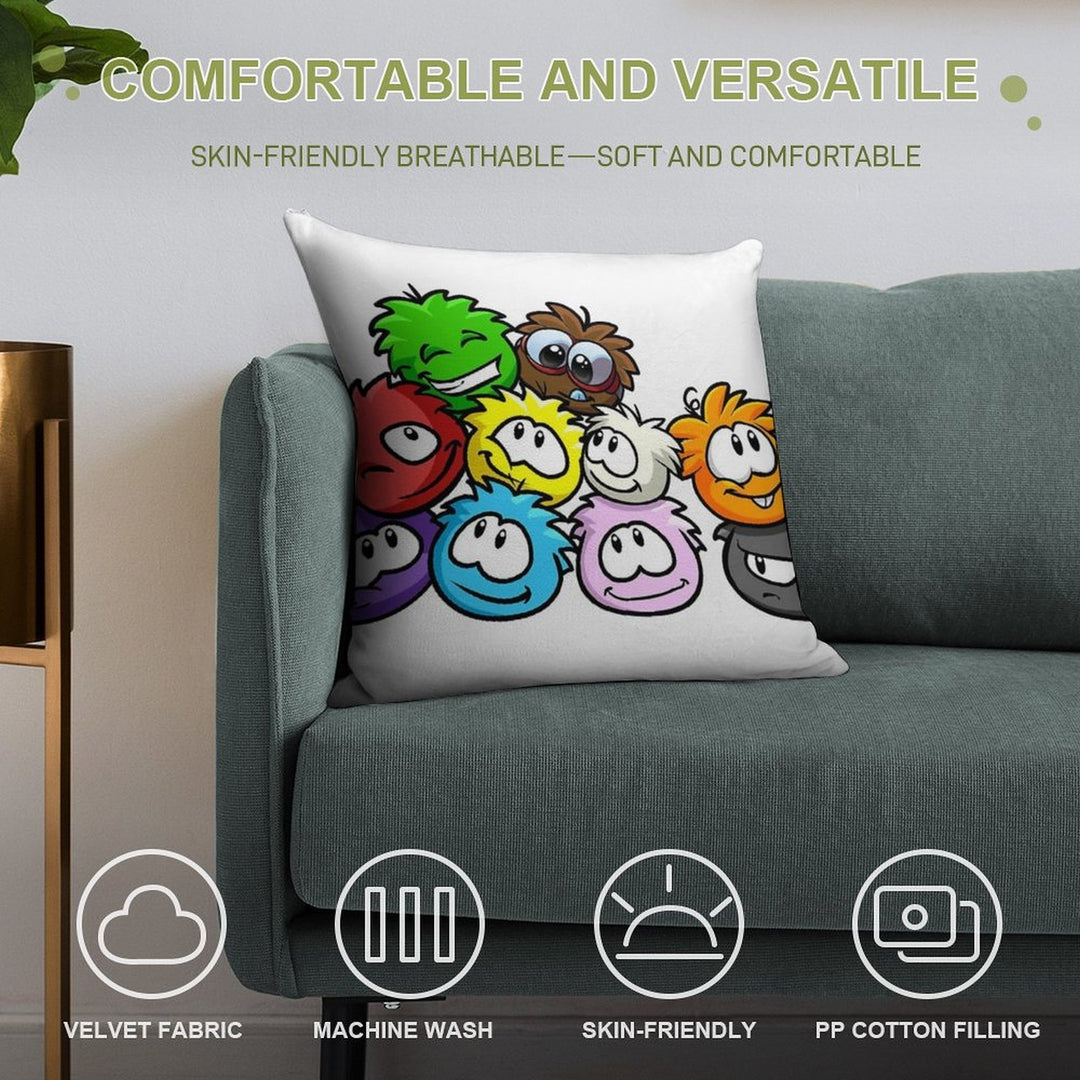 Club Penguin Puffles Soft Fade-Resistant Throw Pillow