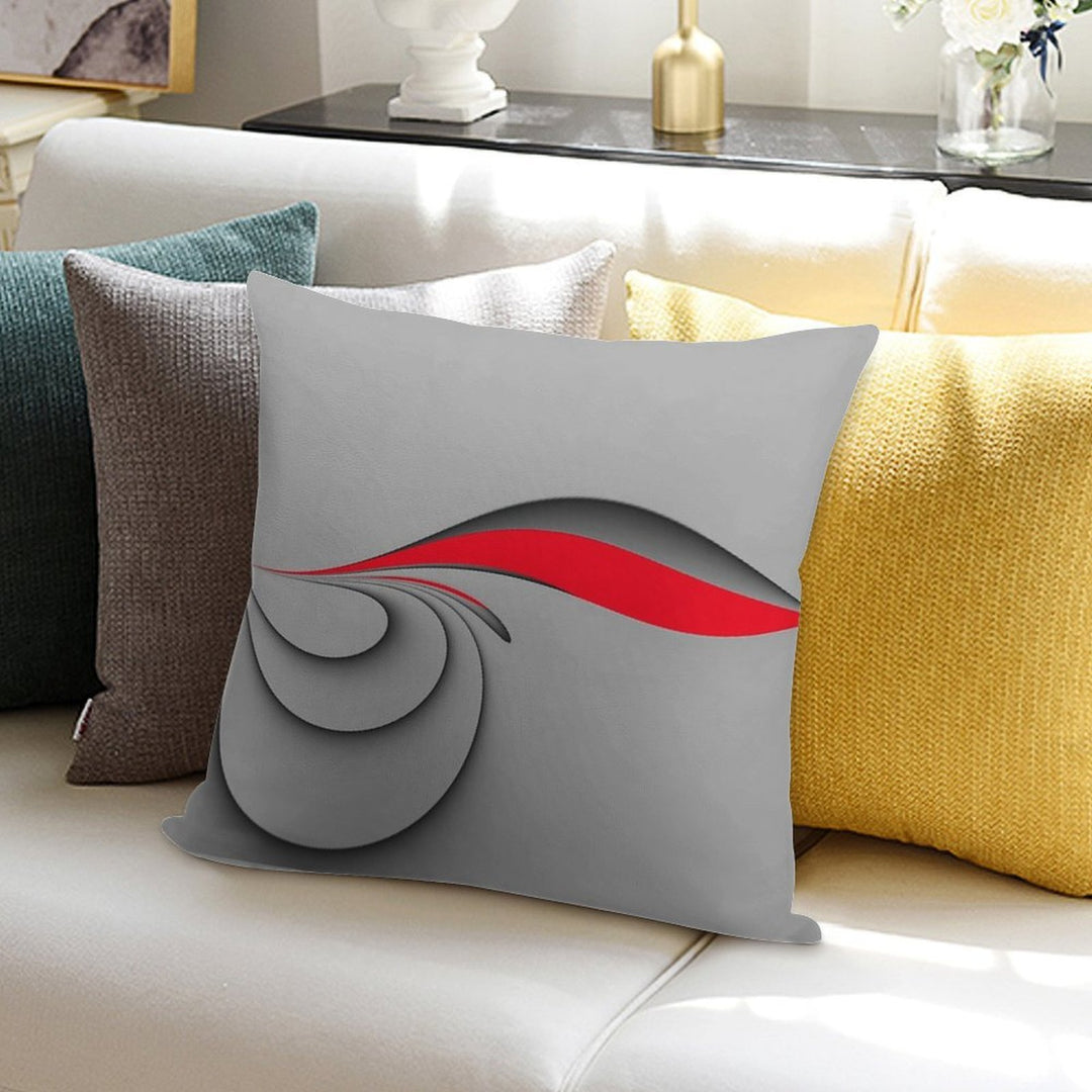 Grey And Red Soft Multiple Sizes Throw Pillow