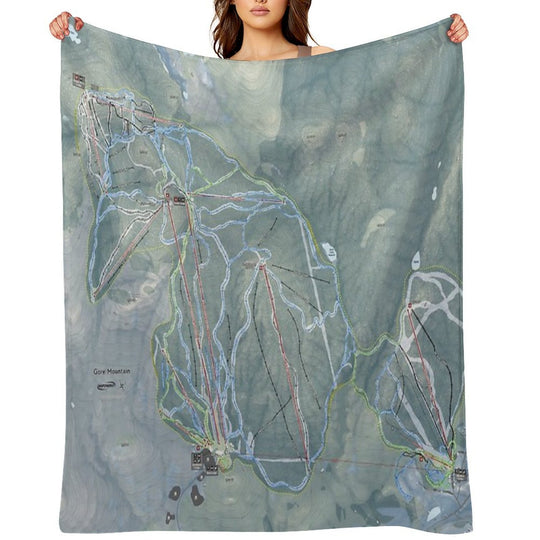 Gore Mountain Resort Trail Map Gift-ready Throw Blanket
