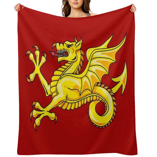 FLAG OF WESSEX - WYVERN Shrink-resistant Throw Blanket