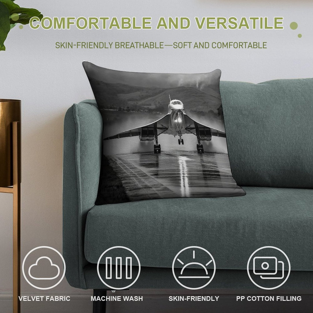 Concorde Wet Takeoff Soft Decorative Cover Throw Pillow