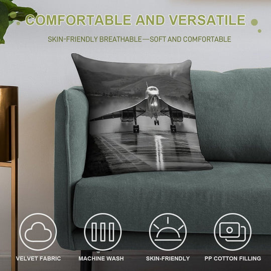 Concorde Wet Takeoff Soft Decorative Cover Throw Pillow