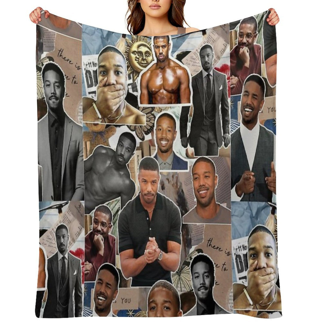 Michael B. Jordan Photo Collage Premium Throw Blanket