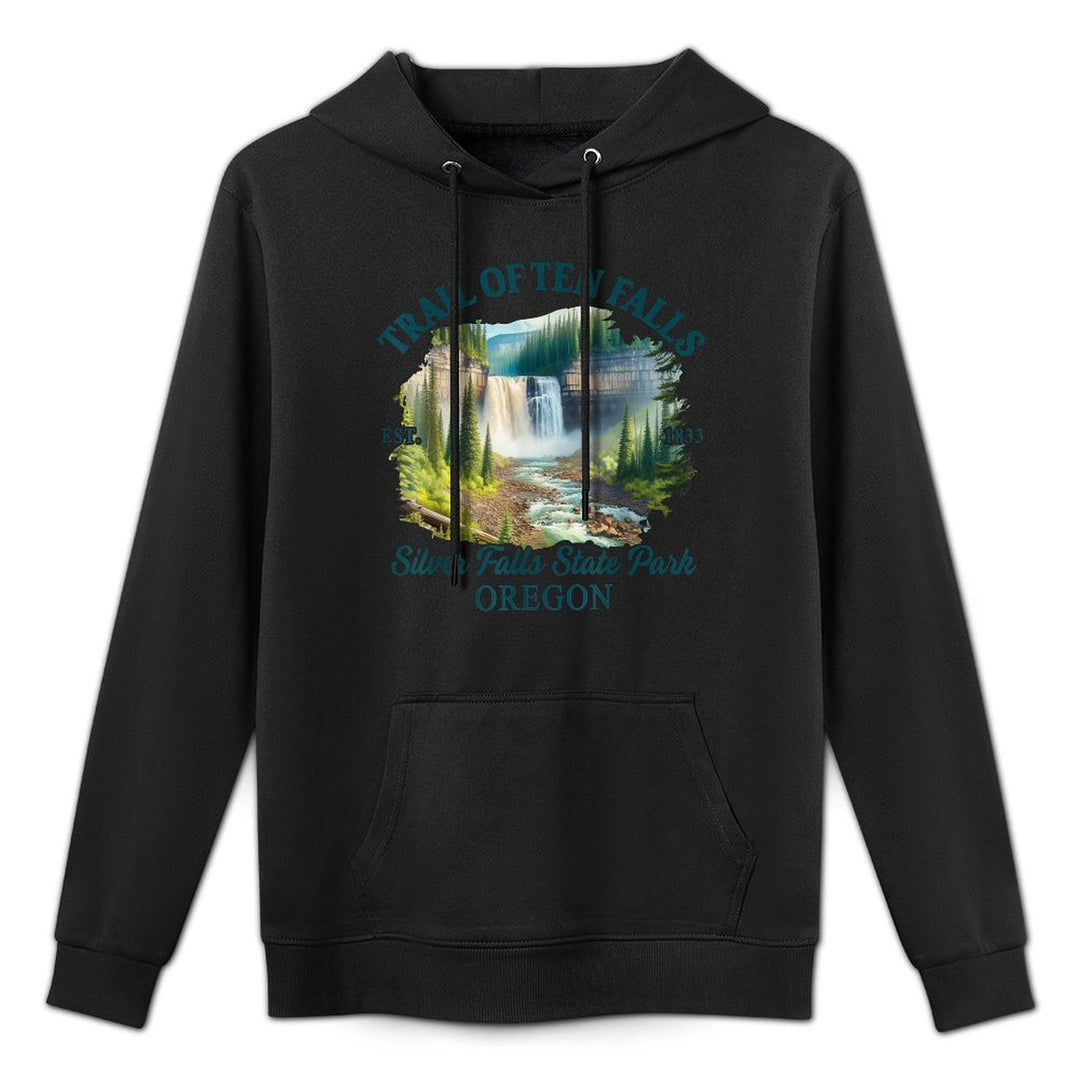 Trail Of Ten Falls Silver Falls State Park Oregon Travel Versatile Streetwear Hoodie