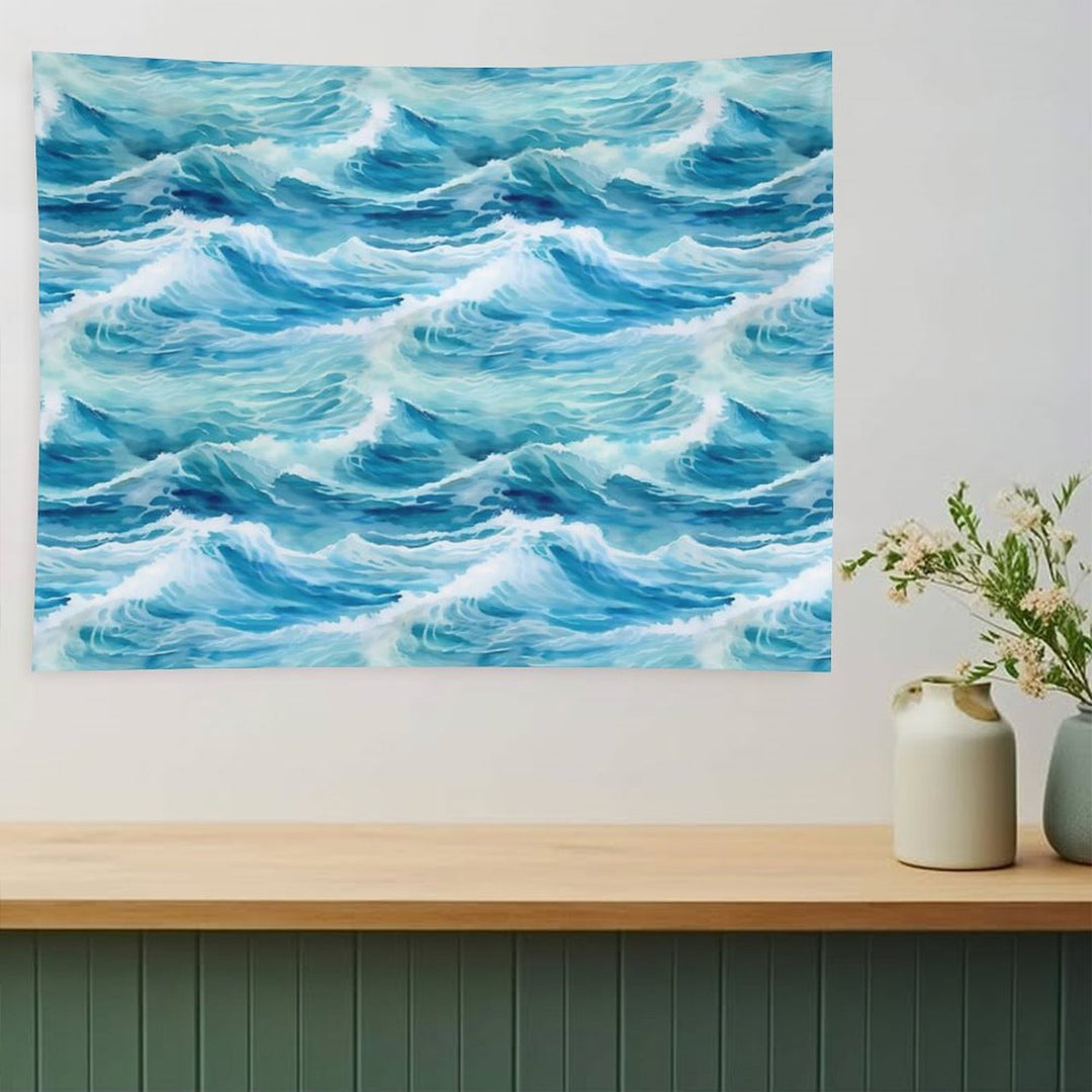 Sea Waves Watercolor Pattern #5 Tapestry