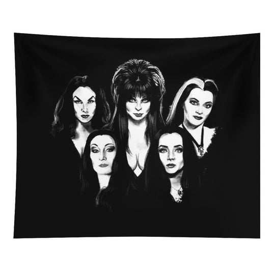Goth Queens - Elvira, Vampira, Lily, Morticia Tapestry