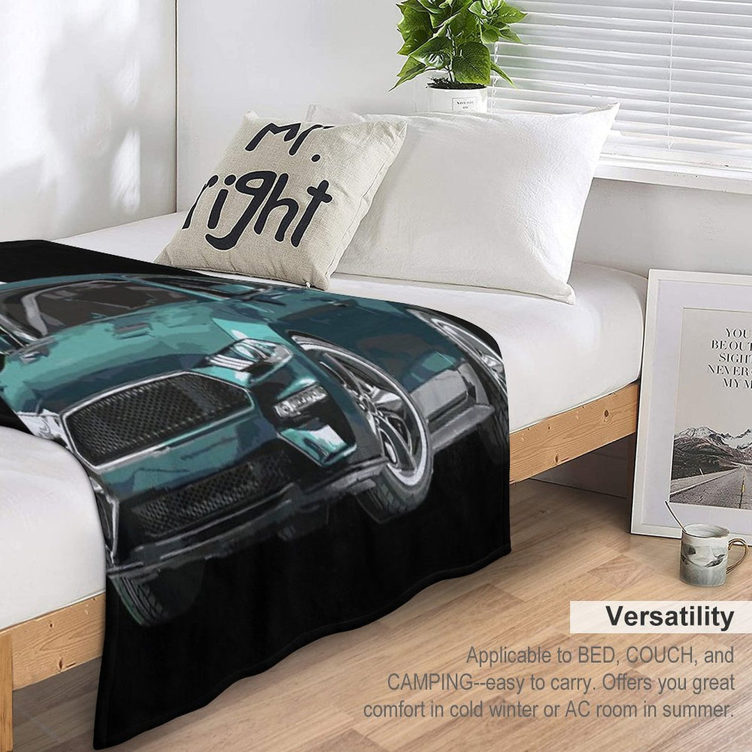 Bullitt Mustang GT 5.0L V8 Classic Steve Mcqueen Muscle Car Travel-friendly Throw Blanket