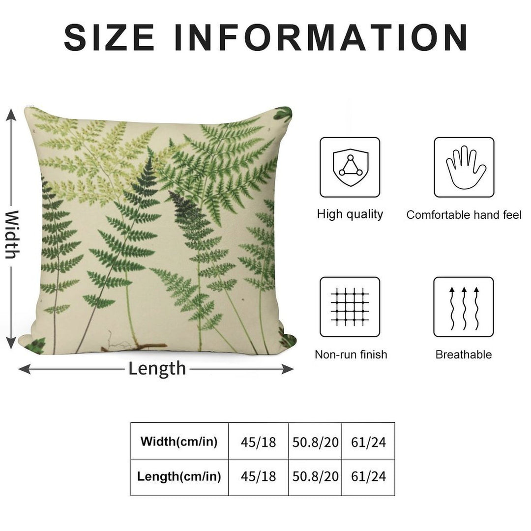 Botanical Ferns Soft Multiple Sizes Throw Pillow