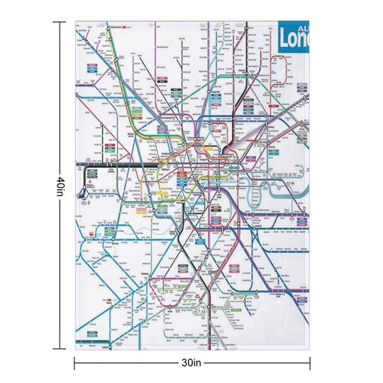 London AllRail Map Lightweight Throw Blanket