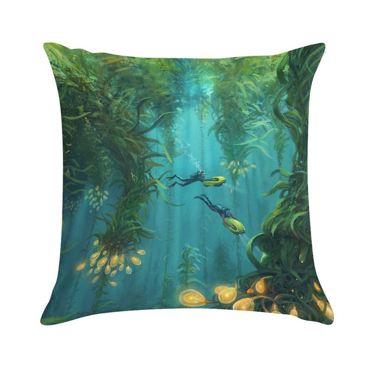 Exploring The Kelp Forest Soft Gift Ready Throw Pillow