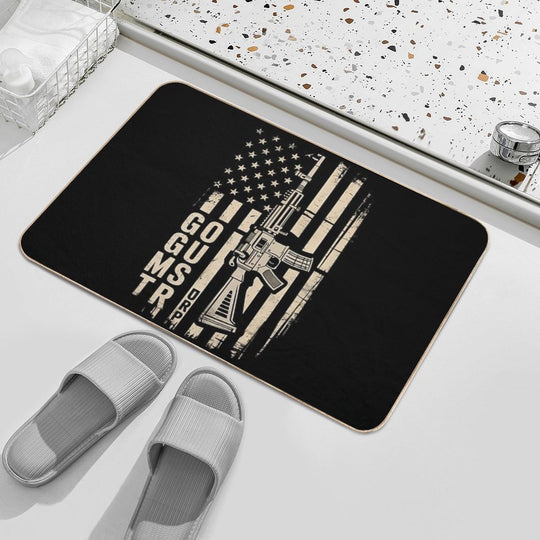 God Guns And Trump 2nd Amendment Flag  Fade-Resistant Bath Mat