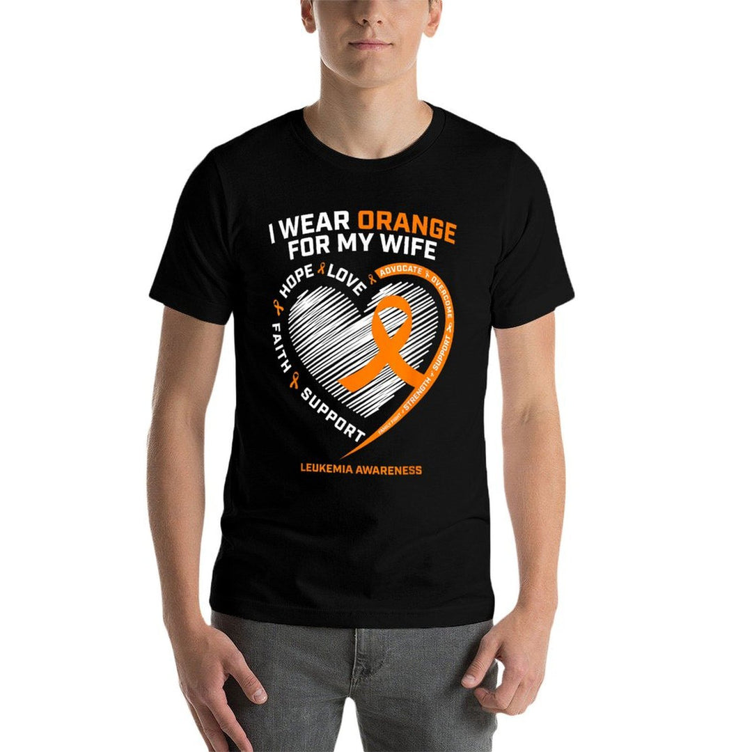Mens Leukemia Awarenesss Wife Husband Tshirt Leukemia  Stretchy T-Shirt