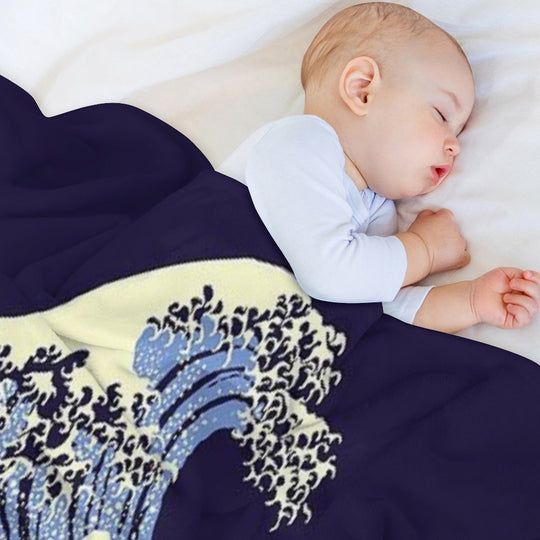 The Great Wave Off Oni Island Compact Throw Blanket