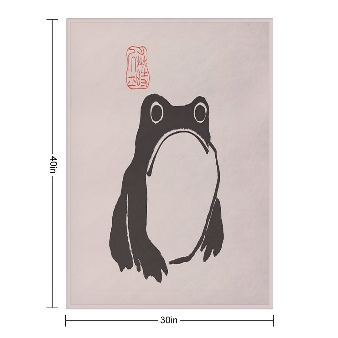 Matsumoto Hoji Frog Art Vintage Japanese Woodblock Artwork All-season Throw Blanket