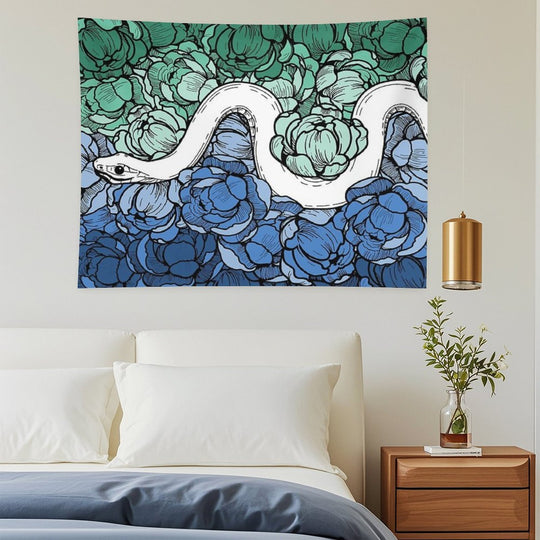 Seafoam Peony Garden Tapestry