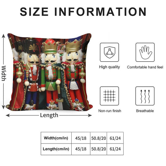Nutcracker Soldiers Soft Fade-Resistant Throw Pillow