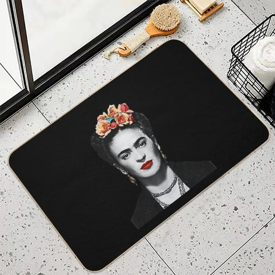 Black And White Frida Kahlo Durable Bath Mat