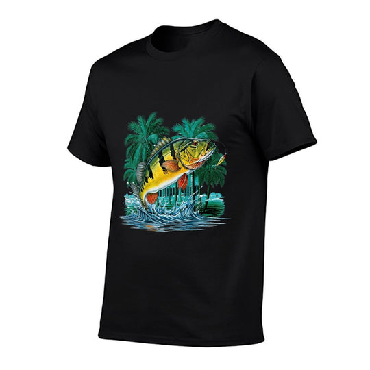 Peacock Bass Exotic Brazil Jungle Fishing Outdoors  Wrinkle-resistant T-Shirt