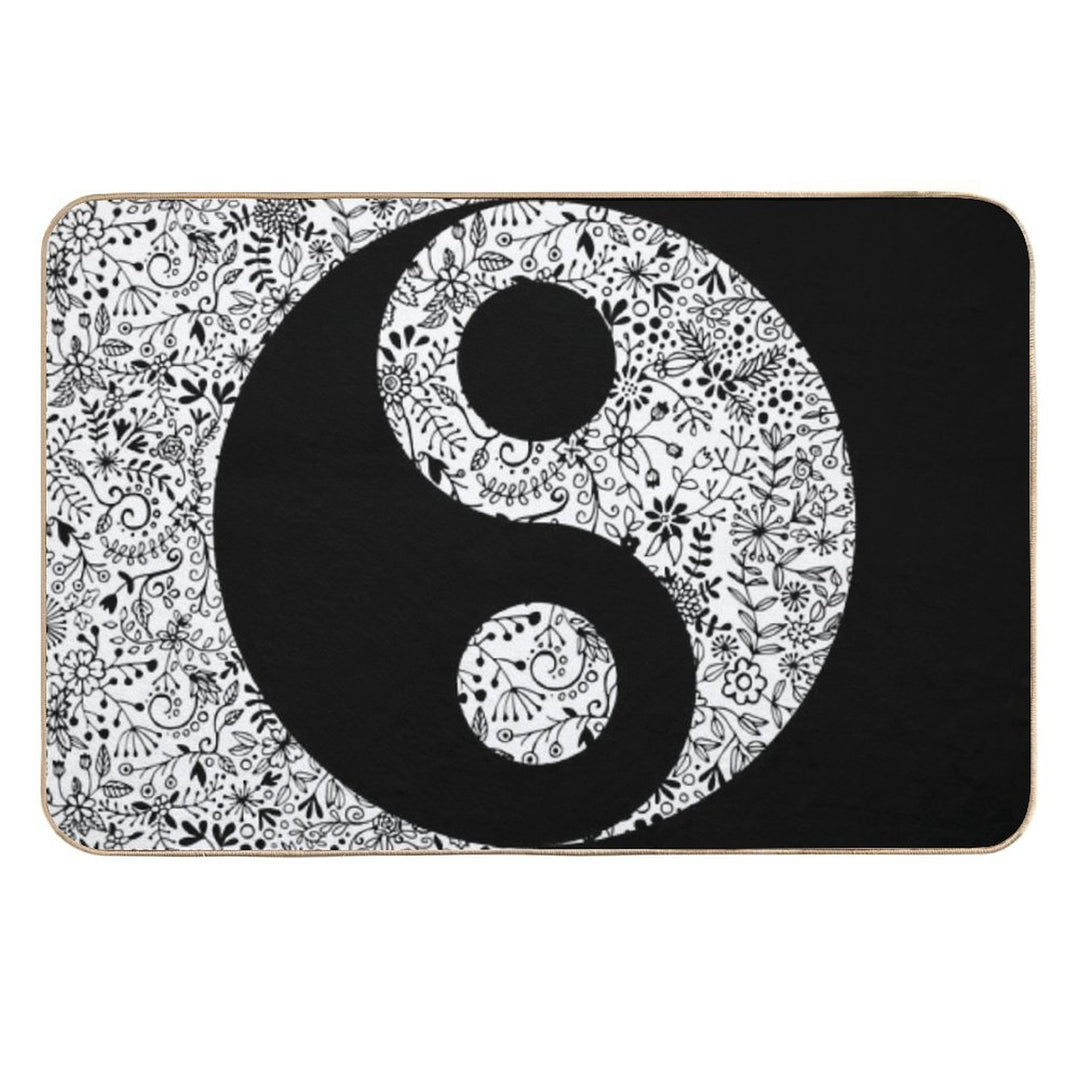 Floral YinYang  Multi-Purpose Bath Mat
