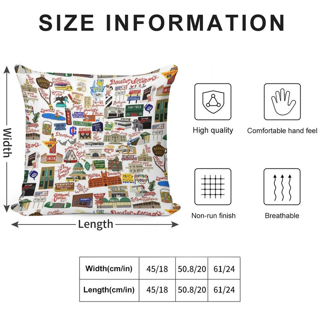 Decatur, Illinois Days Gone By Soft Multiple Sizes Throw Pillow