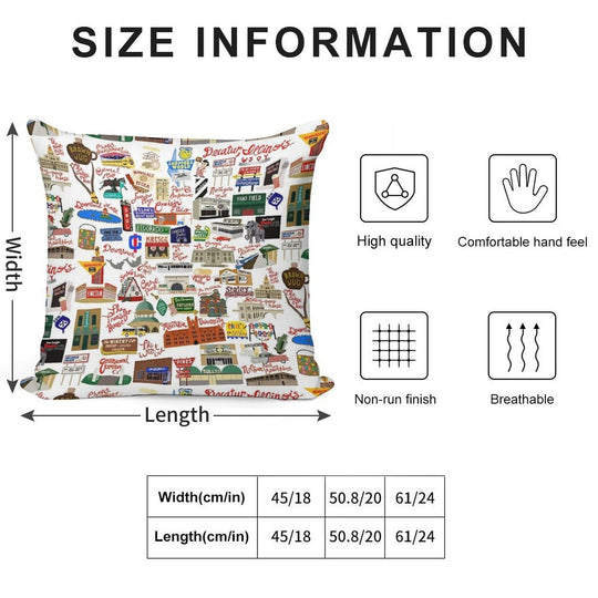 Decatur, Illinois Days Gone By Soft Multiple Sizes Throw Pillow