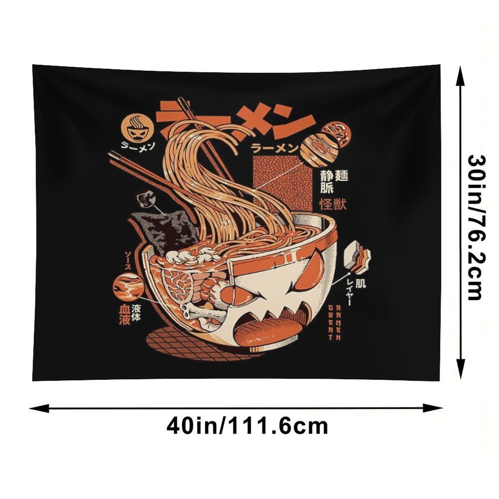 Black X-ray Great Ramen! Tapestry