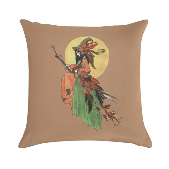 Autumn Witch Soft Gift Ready Throw Pillow