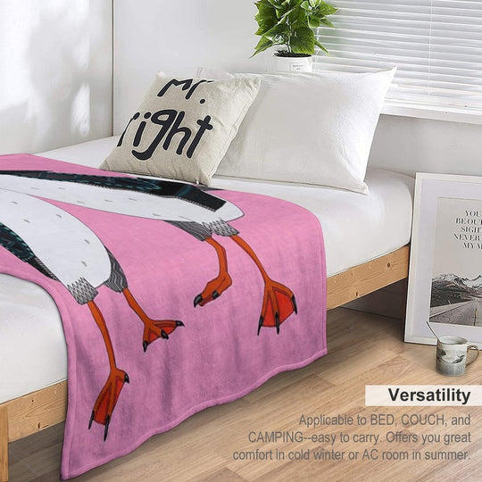 Puffin Pair Pink Quick-dry Throw Blanket