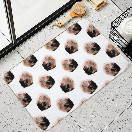 Calico Kitty Paw Pattern  Long-Lasting Bath Mat