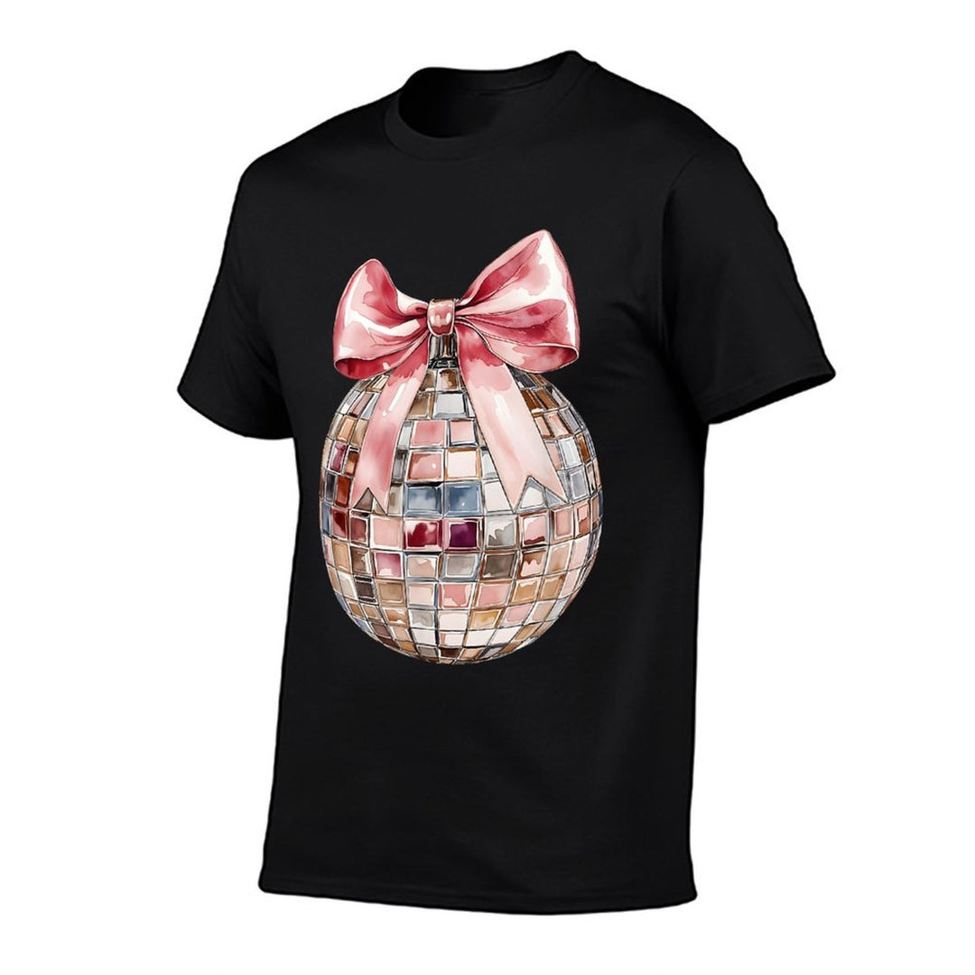 Retro Disco Ball Coquette Happy New Years 2025 Women Kids  Vintage-inspired T-Shirt