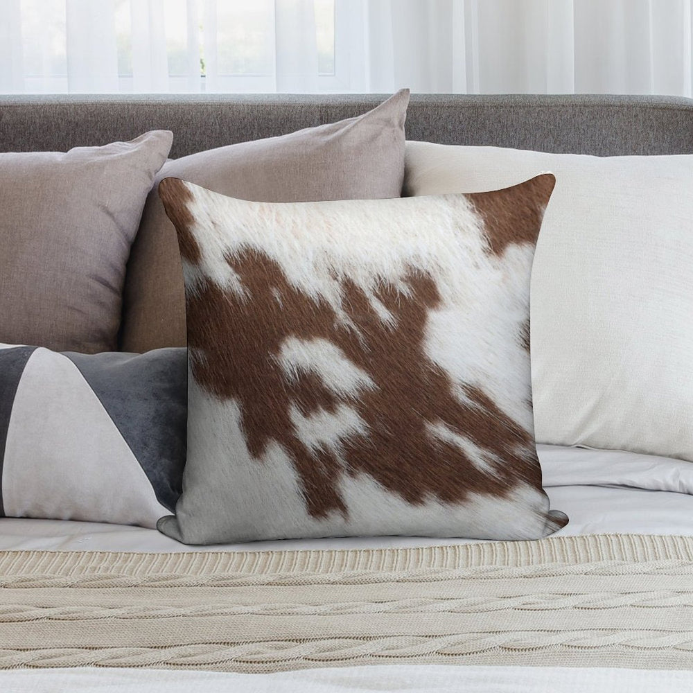 Cow Hide Dark Brown & White Soft Decorative Cover Throw Pillow