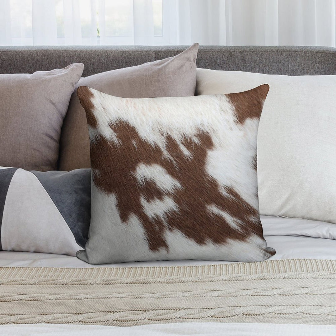 Cow Hide Dark Brown & White Soft Decorative Cover Throw Pillow