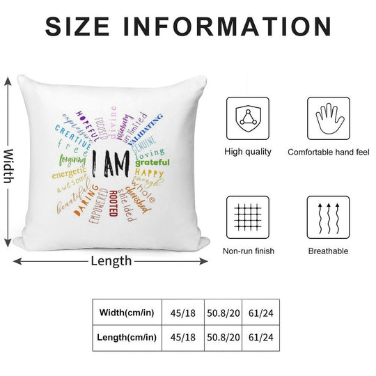 Positive Affirmations Mantra Soft Washable Throw Pillow