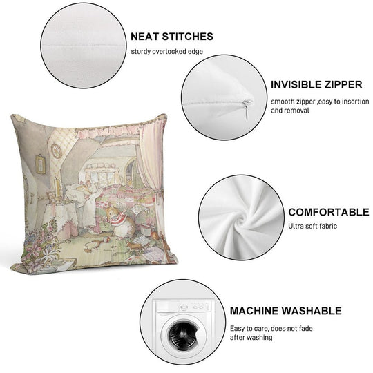 Wilfred's Birthday Morning Soft Short Plush Fabric Throw Pillow