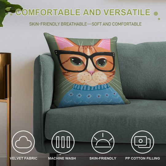 Sammie's Ugly Christmas Sweater Soft Durable Construction Throw Pillow