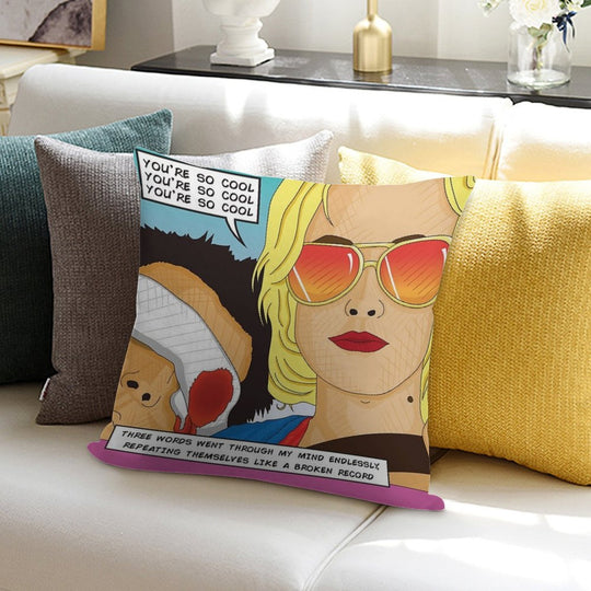 True Romance Comic Book Style Soft Fade-Resistant Throw Pillow