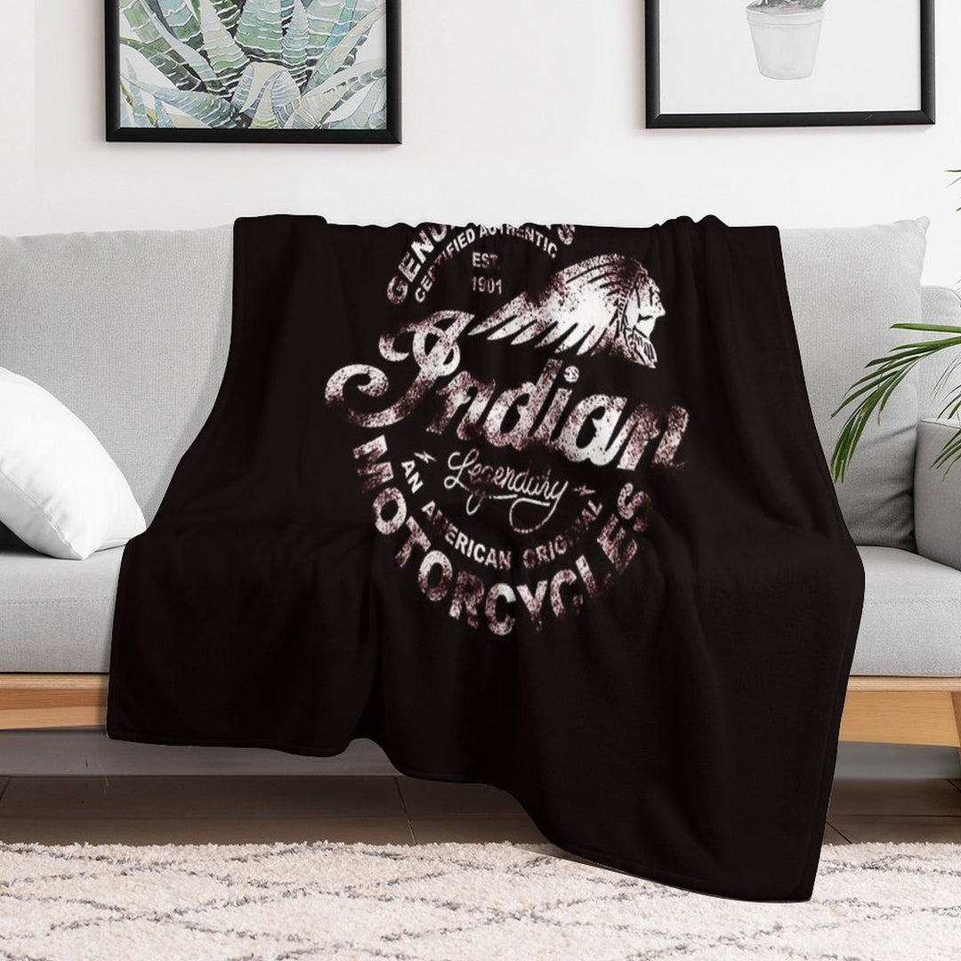 Indian Motorcycles Sign Legendary_White Durable Throw Blanket