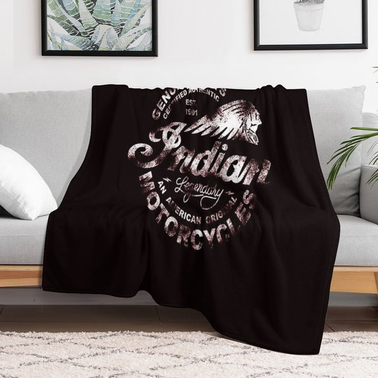Indian Motorcycles Sign Legendary_White Durable Throw Blanket