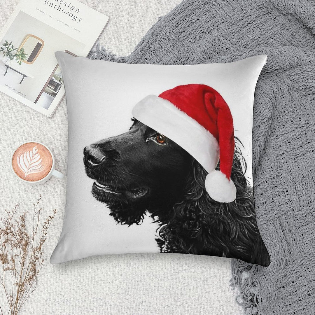 Merry Christmas Cocker Soft Anti-Pilling Throw Pillow